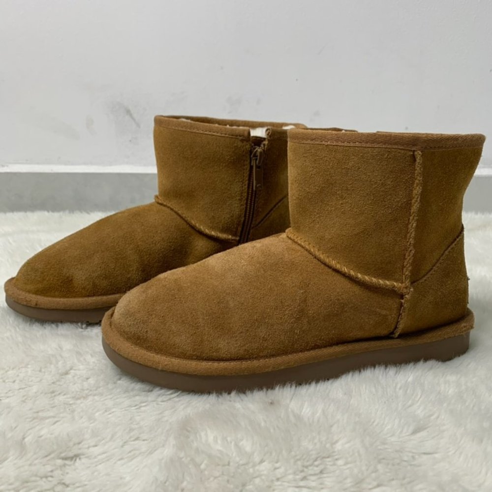 Koolaburra by UGG 1116770 Koola Mini Youth 3 Chestnut Leather Ankle Zip …